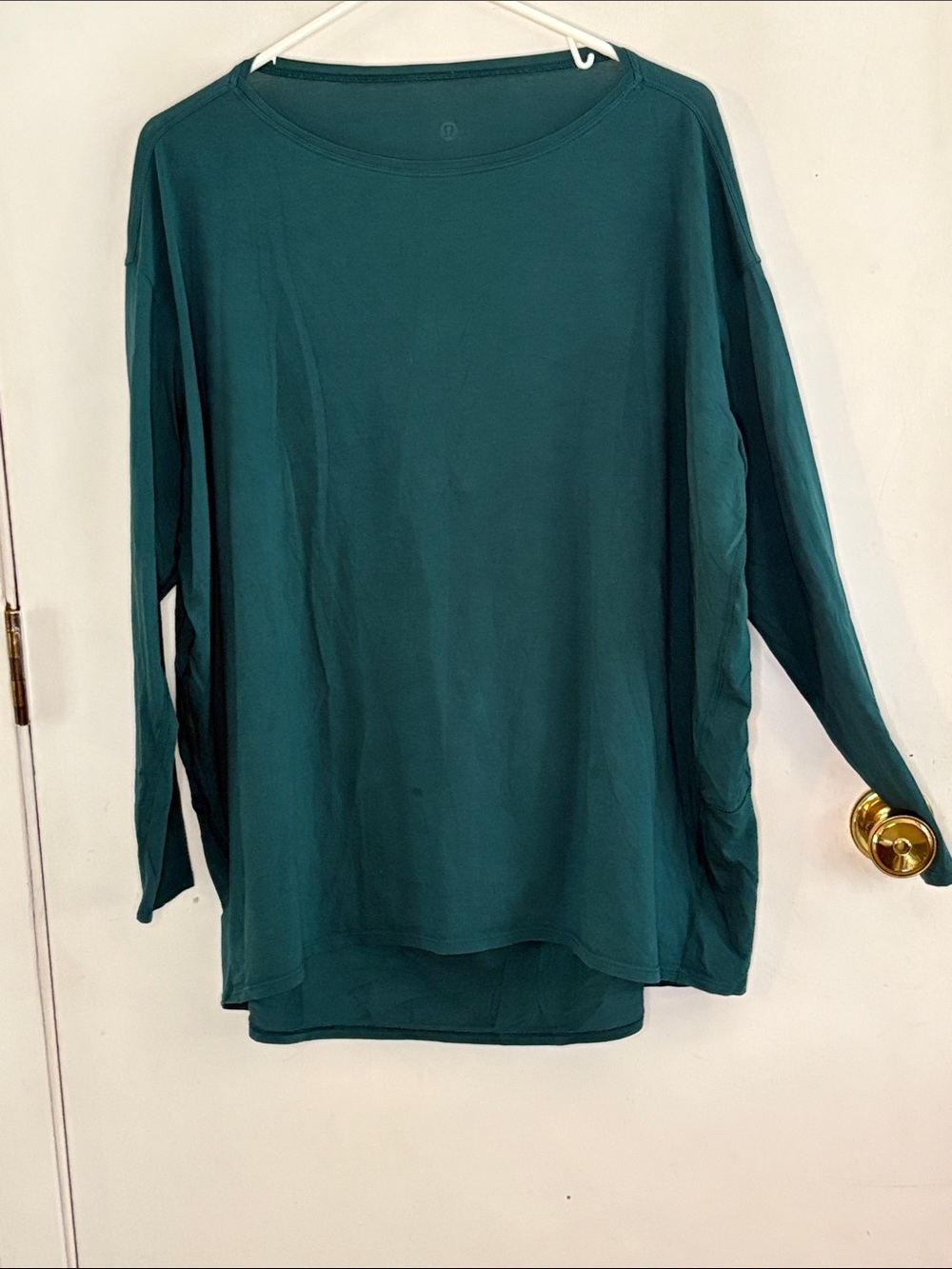 Lululemon Back in Action teal long sleeve knit top Size 2X